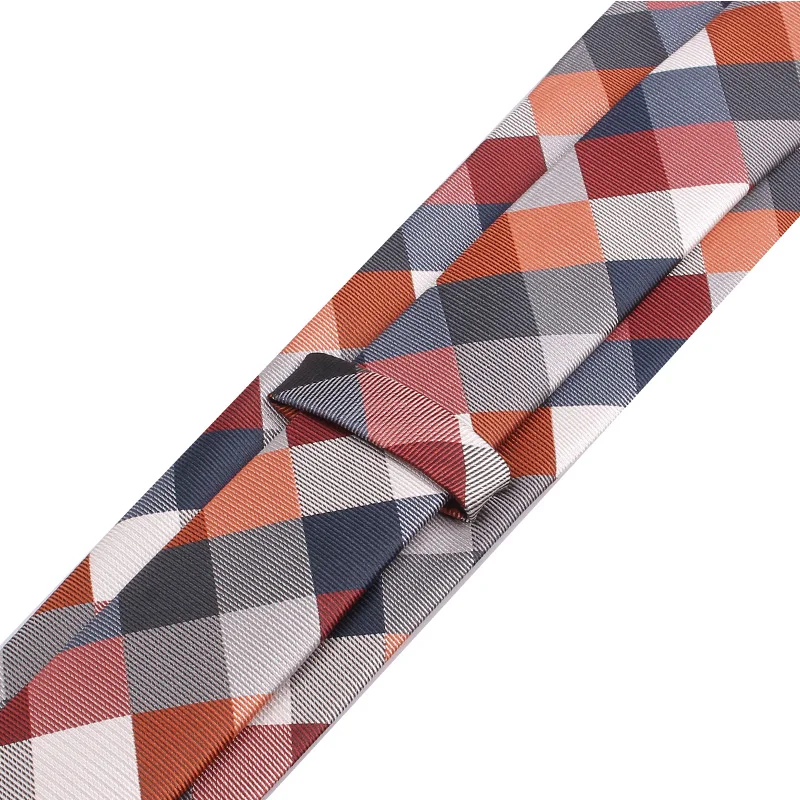 Jacquard Woven Neck Tie For Men Classic Check Ties Fashion Polyester Mens Necktie For Wedding Business Suit Plaid Tie