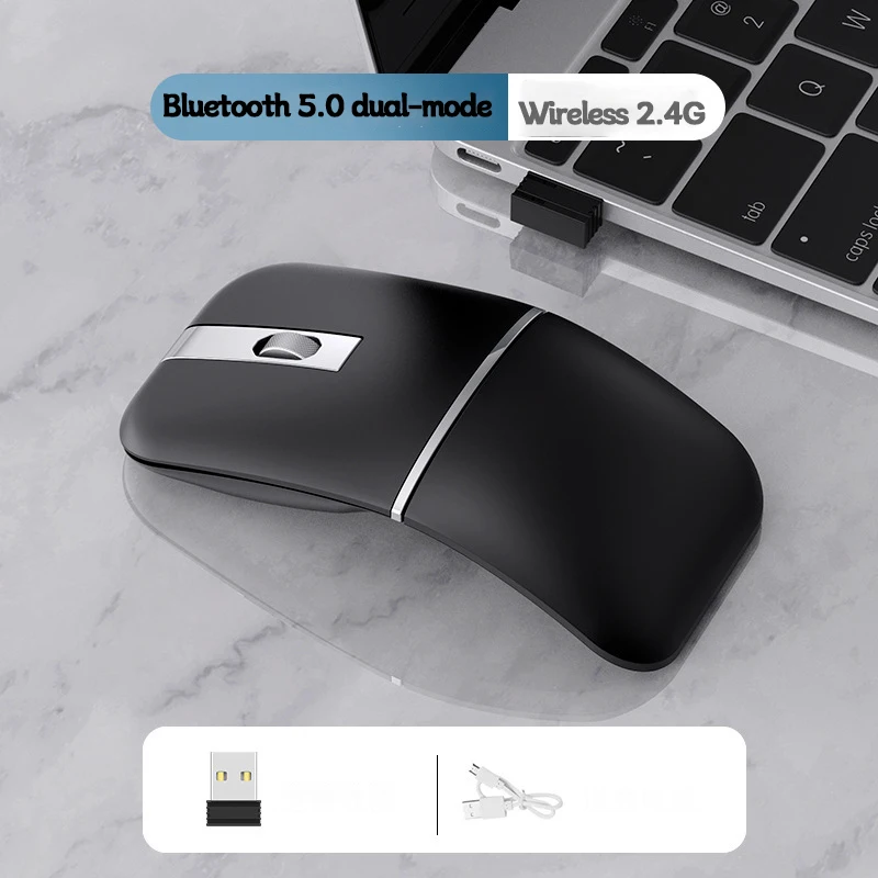 Upgraded Edition Wireless Mouse Foldable Arc Touch Mause Folding Ultra-thin Mute Mice For Surfacebook Laptop Office Use