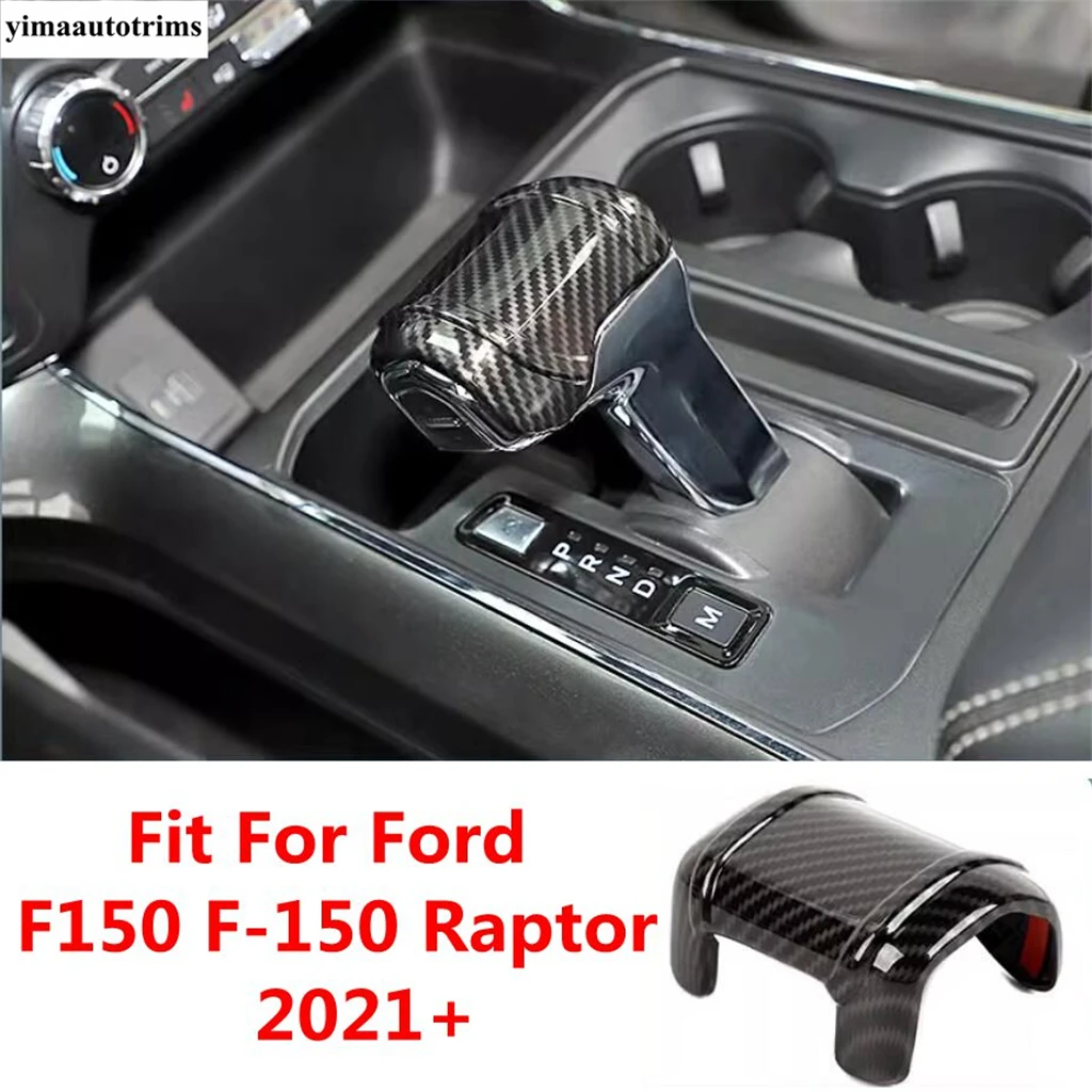 

Central Gear Shift Head Knob Handle Control Cover Trim Carbon Fibre Interior Accessories For Ford F150 F-150 Raptor 2021 - 2023