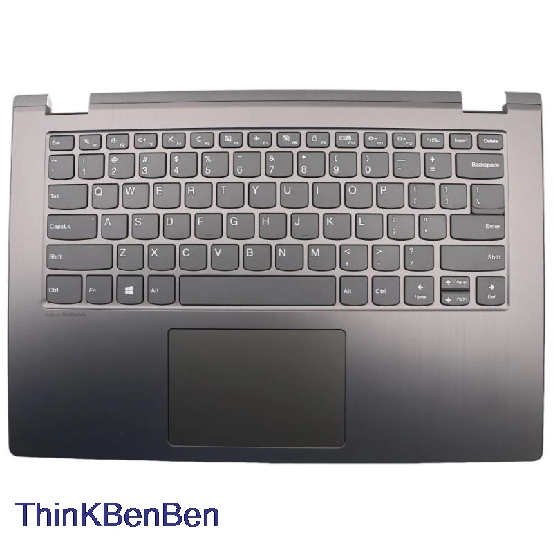 

US English Iron Gray Keyboard Upper Case Palmrest Shell Cover For Lenovo Ideapad Flex 6 14IKB 14ARR YOGA 530 14 5CB0R08747