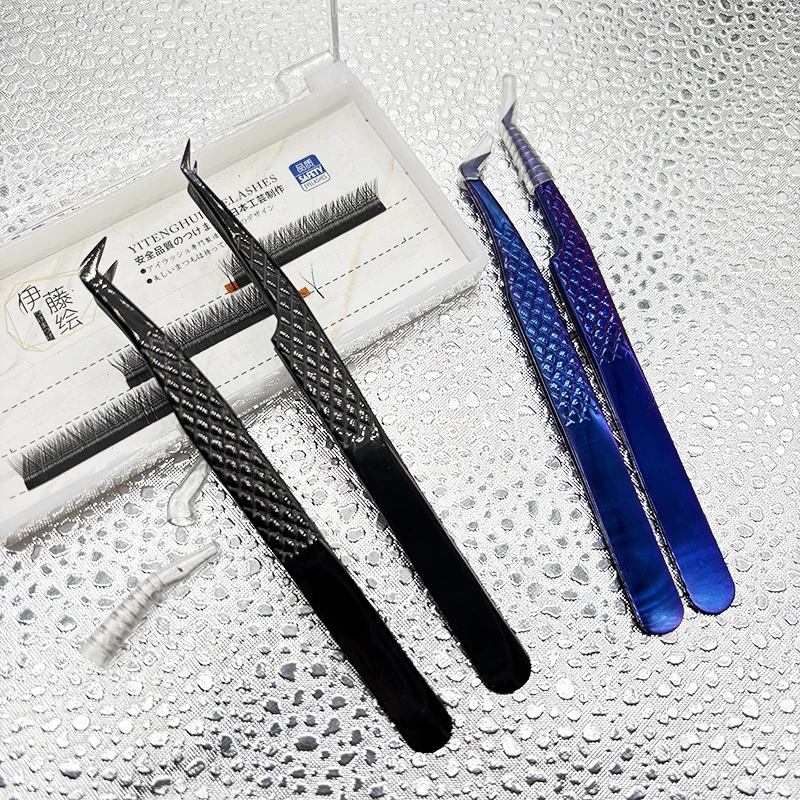 2pcs Eyelash Tweezers Set For Eyelash Extension Lash Eyebrow Excellent Closure Make Fans Boot isolation Professional Makeup Tool 3