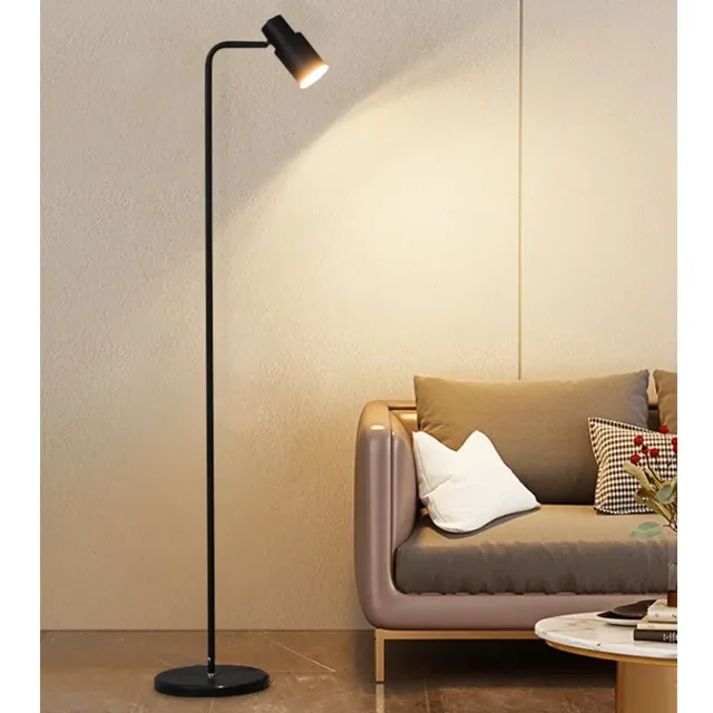 Modern Head Can Adjustable Led Floor Lamp Gold/Black/White Minimalist Foyer Bedroom Office Vertical Standing Light Home Decor