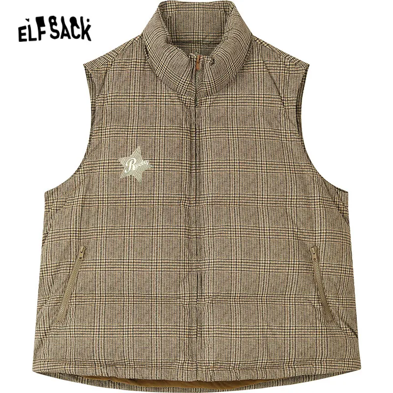 ELFSACK Down Vest Women 2023 Autumn/Winter New Dog Printing Loose Warm Outwears