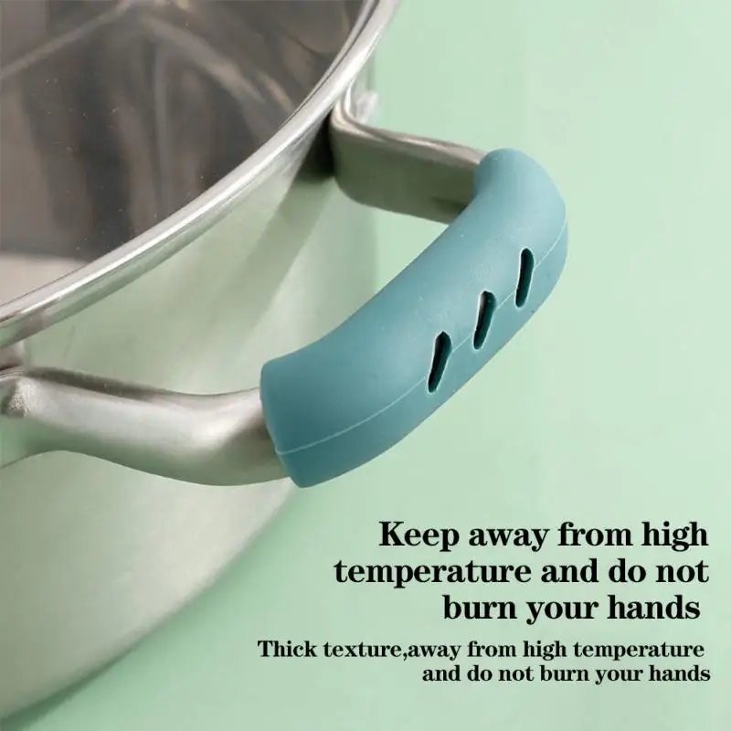 2PCS Silicone Pan Handle Cover Heat Insulation Covers Non-slip Steamer Casserole Pan Handle Holder Handles Gri Kitchen Gadgets pot handle grip pad