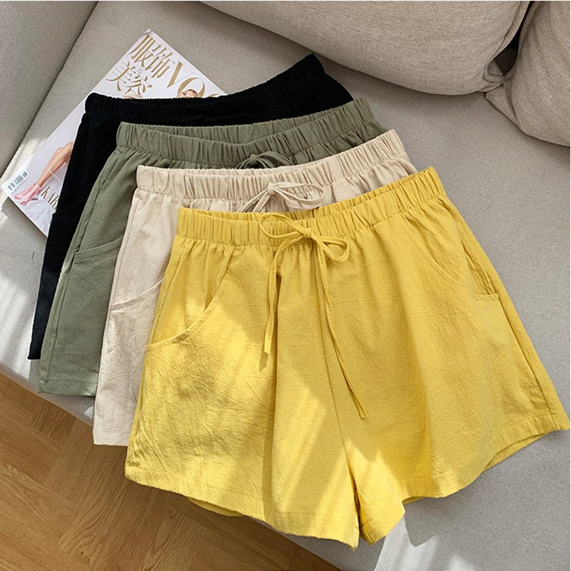 Pantalones Cortos De Lino Y Algodón Para Mujer – Primavera Y Maternidad – Holgados Y Cómodos – Varios Colores