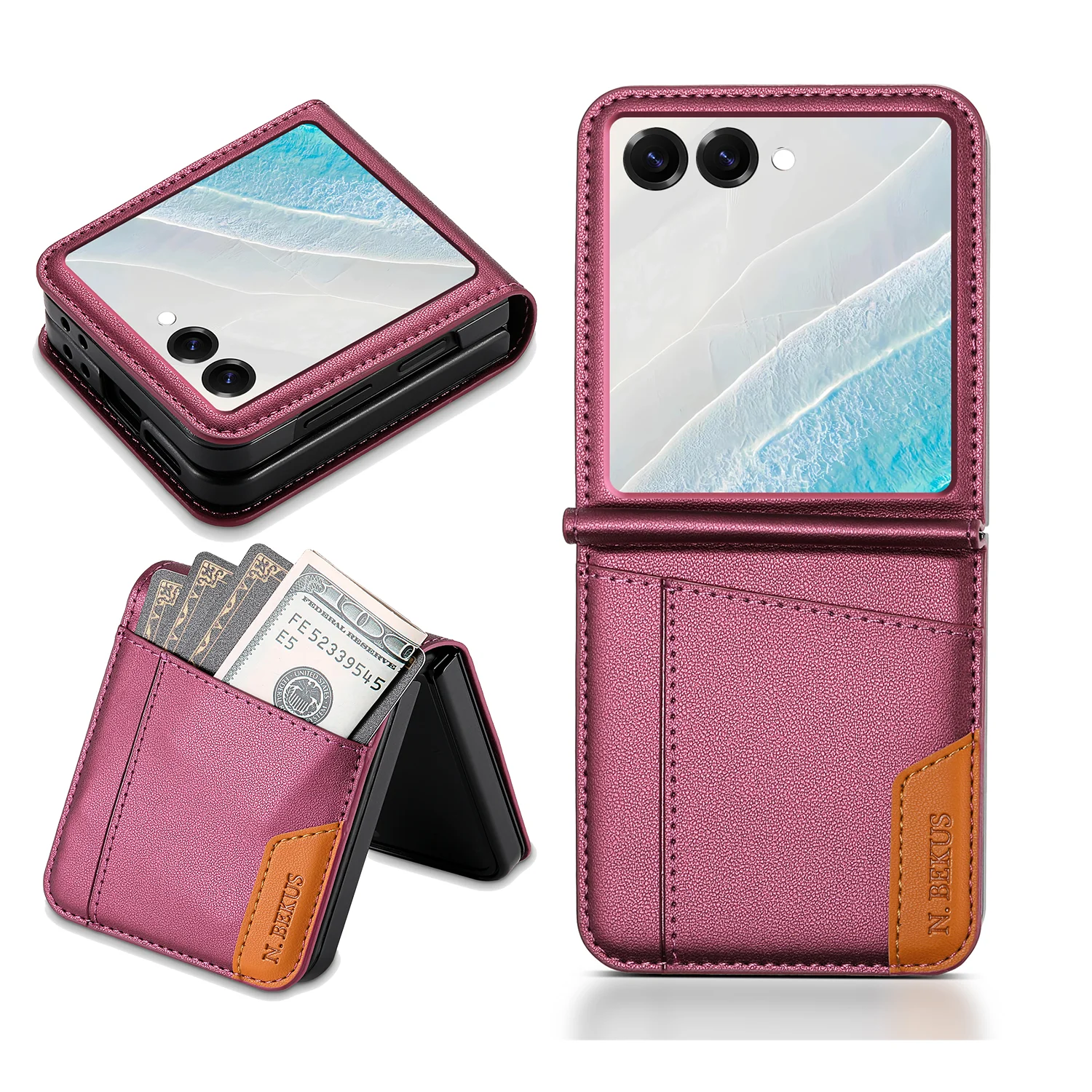 Premium Ultra-Thin Leather Wallet Phone Case with Card Slots & Magnetic Closure