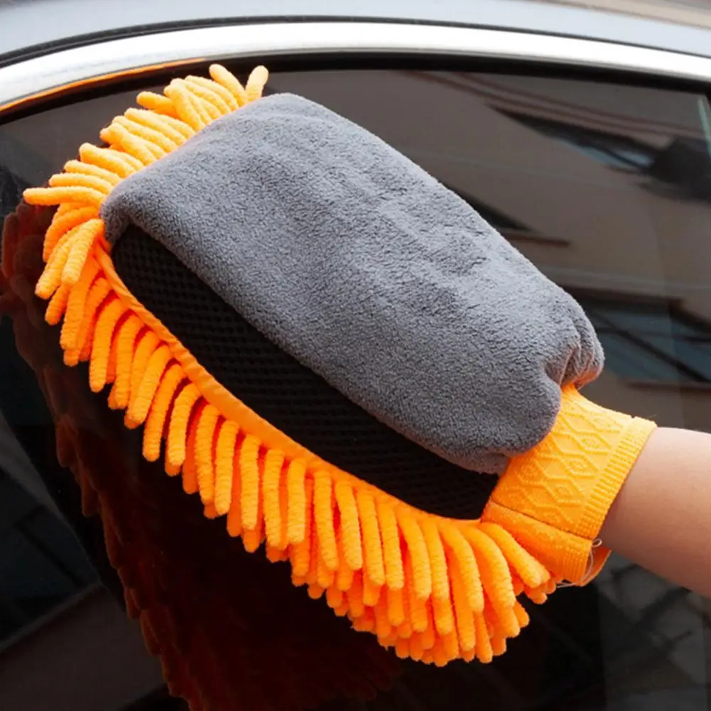 

Durable Car Wash Glove Chenille Car Wash Glove Double-sided Stain-removal Tool with Good Durability Thickened for Cars