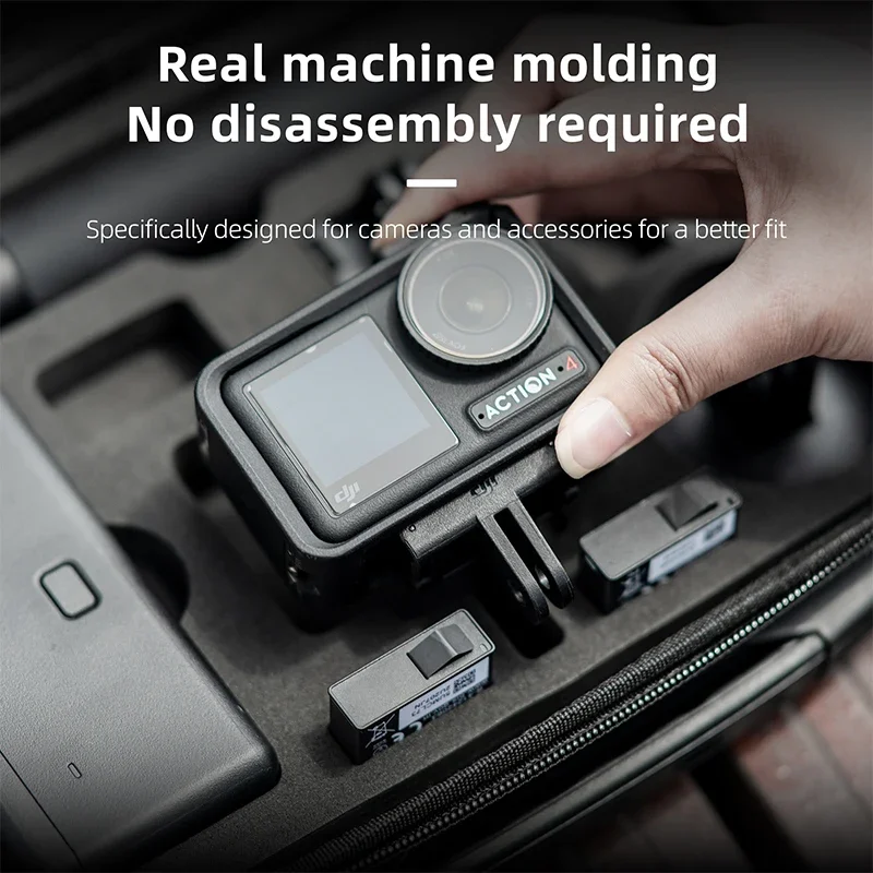 Action 5 Pro Portable Storage Case for DJI Osmo Action 4 3 Camera Accessories Carrying Case Travel Shoulder Bag PU Handbag Black