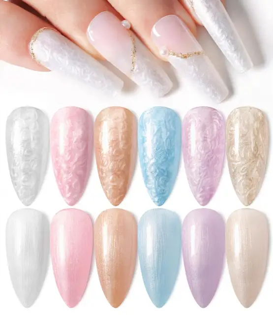 Clear Nail Gel Nail Polish Pearl Mother Of Pearl Texture Nail Polish Glue  Japanese Thread Pearlescent Fine Flash Nail Glue 6ml Pearl Gel Nail Polish  Shell Drawing Gel Polish Nail Petite Press