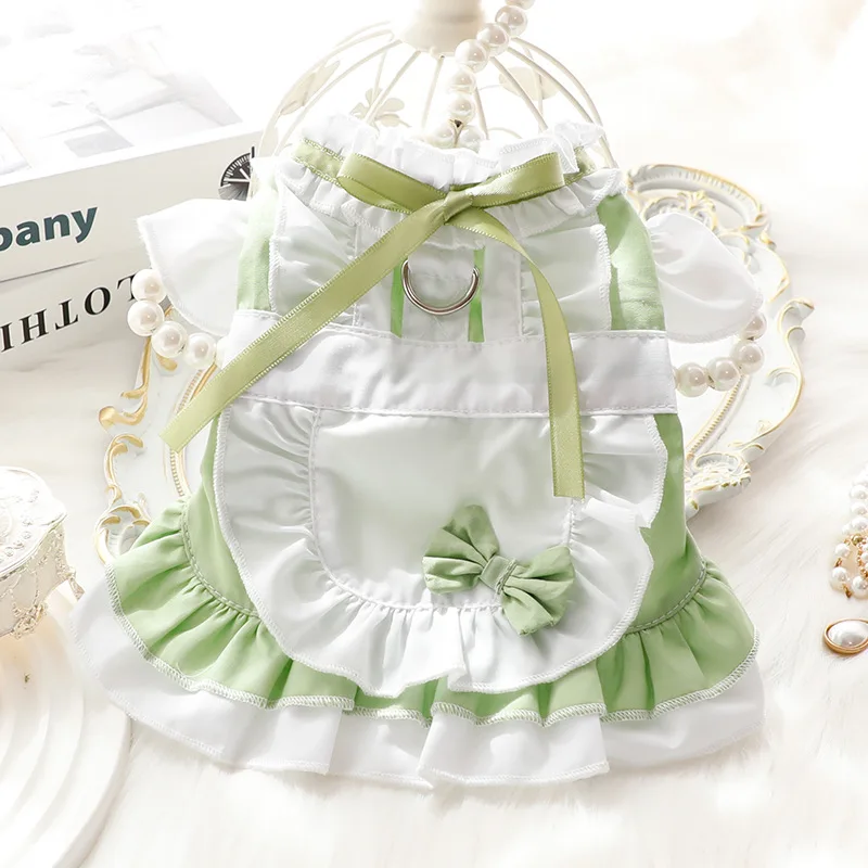

Pet Clothes Spring Summer Puppy Cute Maid Skirt Small and Medium-sized Dog Cute Princess Dress Sweet Vest Chihuahua Yorkshire