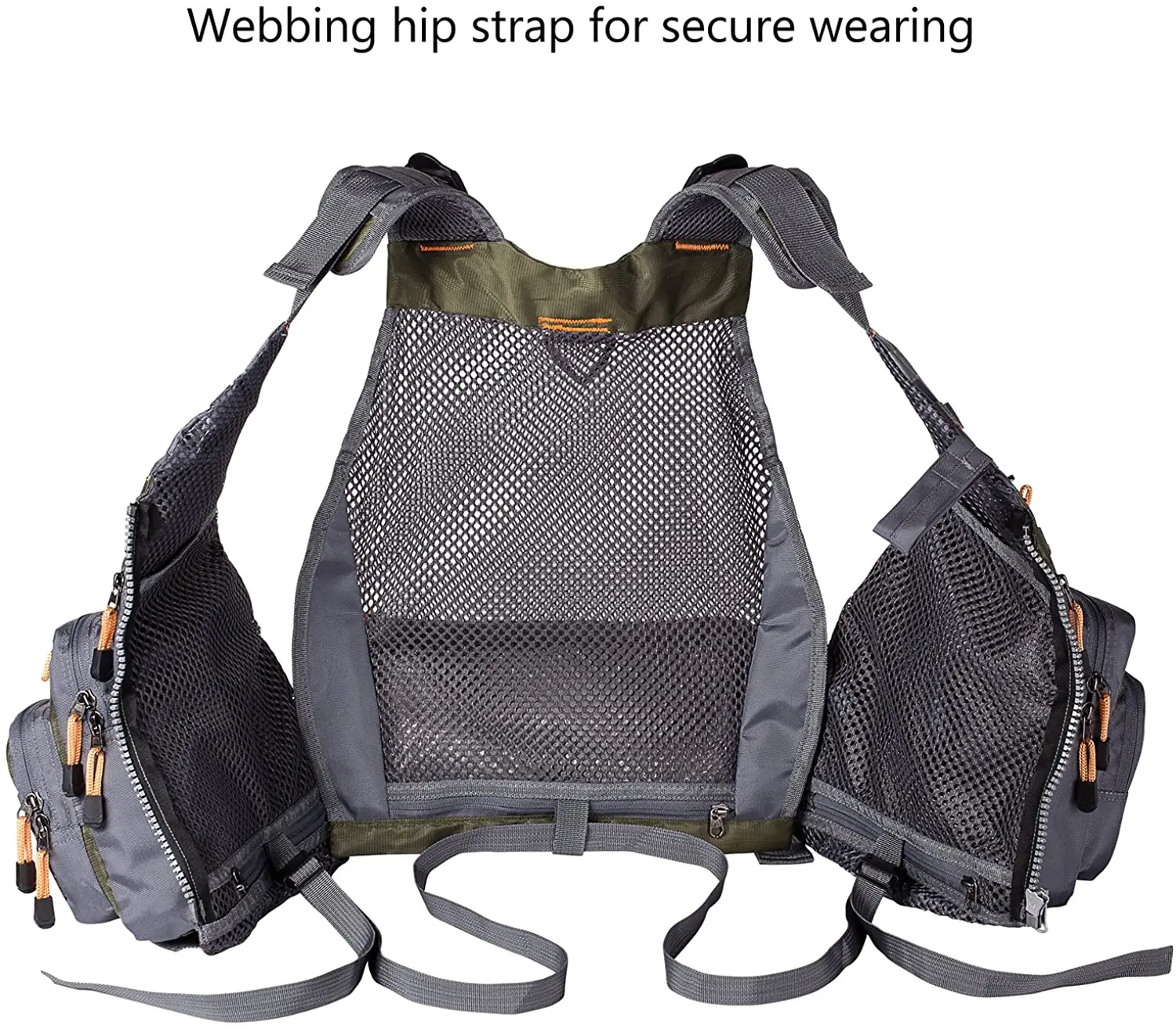 Gilet de pêche respirant léger ajustable sports extérieur natation rangement matériel pêche