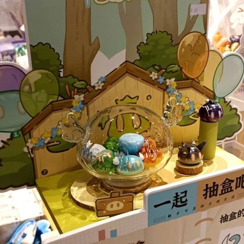 

Genshin ударопрочный слайм, стеклянная банка для хранения, милый Декор для комнаты, фигурки, аниме, сберегающий горшок, милая кулинарная банка, банка для конфет, сделай сам, рождественский подарок