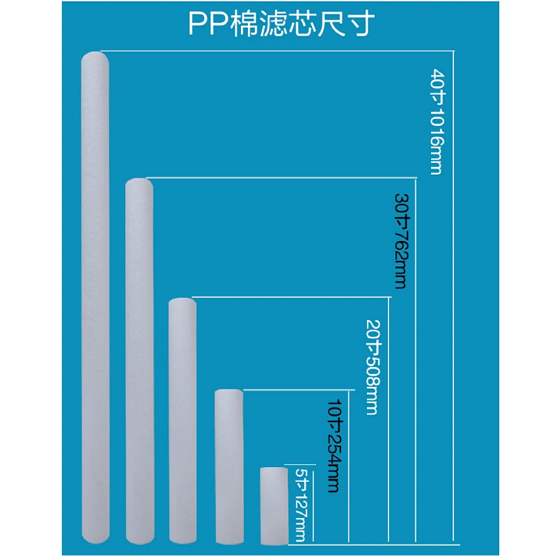 5 Micron 10 20 30 40 Inch PP Sediment Filter Cartridge Water Filter Spun Replacement Filter Cartridge