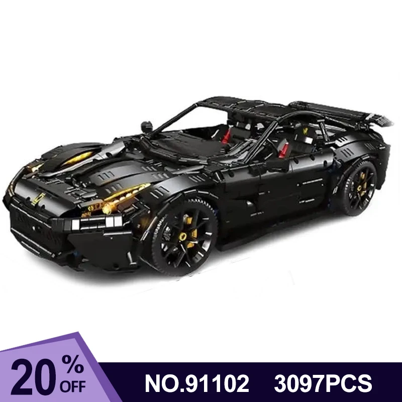 

Moc Technical F12 Super Car Black Racing Car Model RSR Bricks Building Blocks Boys Toys 3097pcs Children Gifts