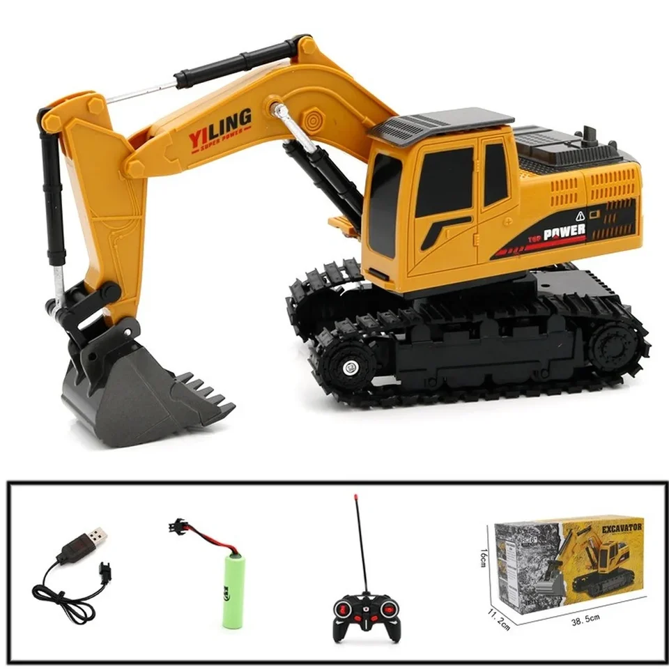 1:24 6CH RC Excavator Toy for Boy Engineering Car Alloy Plastic