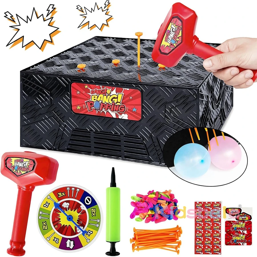 Jeu Blast Box Balloon - Jeu D'Éclatement De Ballons Avec Marteau, 100 Ballons, Pour Fête En Famille, Anti-Stress, 2-4 Joueurs - 3