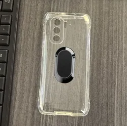 Blackview Rock 3 Durable Phone Case with Back Ring Holder and Bracket for Case & Holder (Clear Tpu A Black)