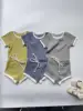 2025 Summer New Baby Short Sleeve Cotton Clothes Set Infant Boy Girl Solid Ribbed T Shirts + Shorts 2pcs Suit Toddler Outfits 2