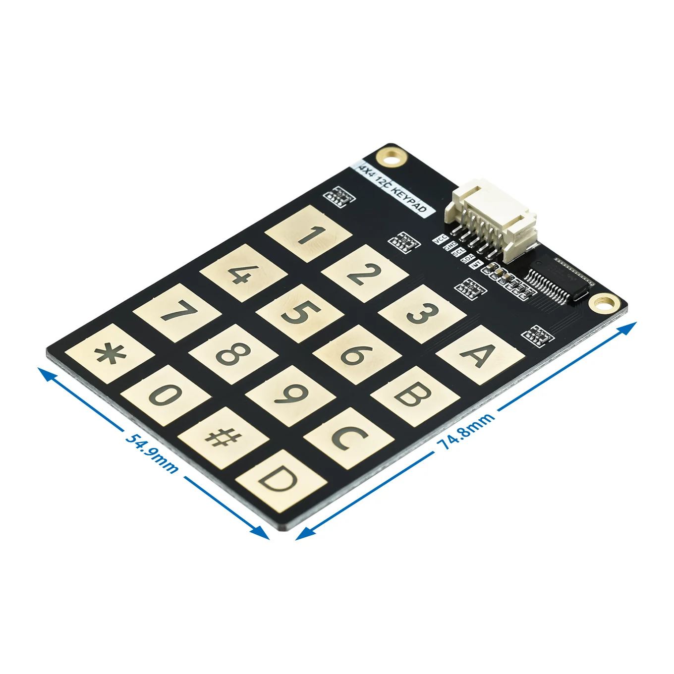 Tastiera a matrice 4X4 con 16 tasti capacitivi, comunicazione I2C con rilevamento del tocco - immagine 3