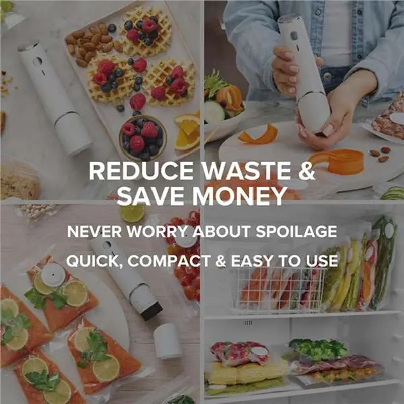 【POPULAR PICK】Vacuum Sealer For Food 30 Reusable Bags Handheld Food Sealer Portable Food Sealer 4