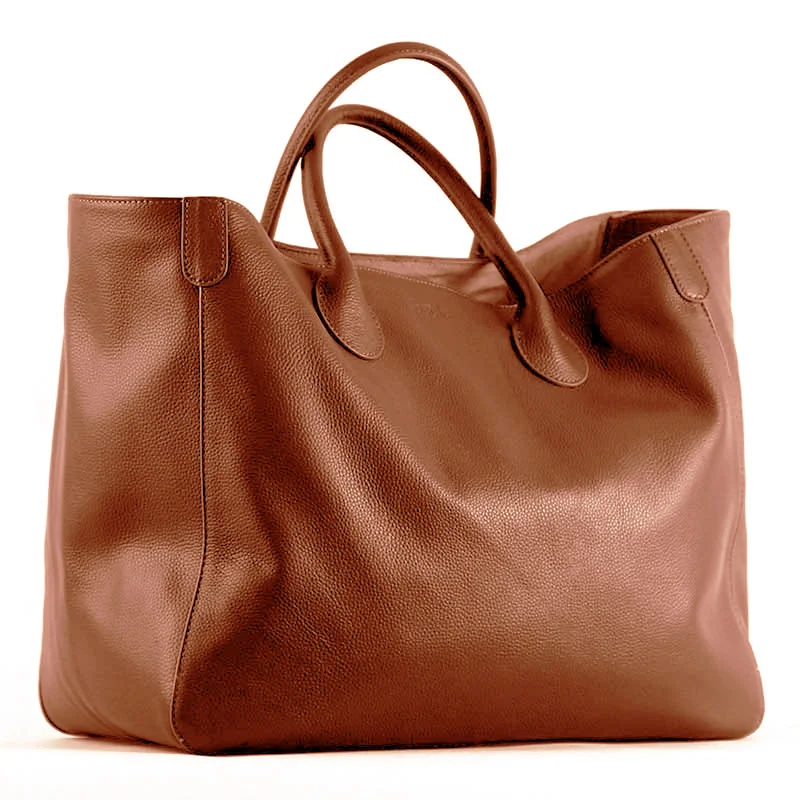 

Motingsome 41cm Women Tote Bag 100% Natural Leather Top Cow Hide Leather Handbag Luxury Lady Brown Bucket Bag Daily 2023 New