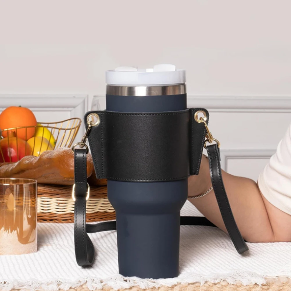 

PU Leather Bubble Tea Cup Carrier Personalised Reusable Cup Carrier In PU For Most Cup Mug