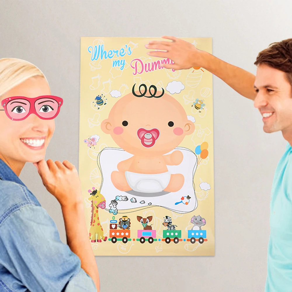 

Baby Shower Background Poster Sticker Gender Reveal Party Newborn Boy or Girl Poster Family Backdrop Game Props Decorations