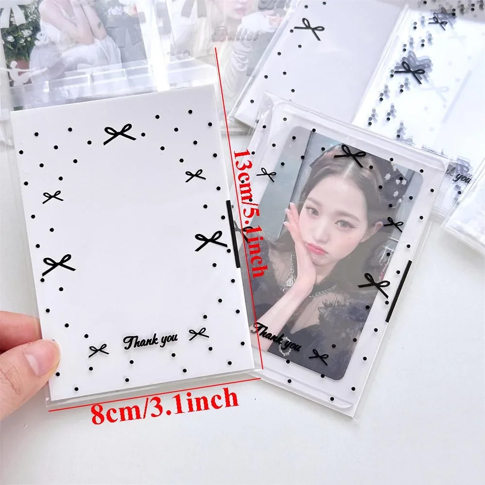 Idol card protector 50pcs/pack Clear Photocard Sleeves Self-adhesive Card Cover Idol Photo Packaging Bag Self Sealing Bag Gift Card Protector