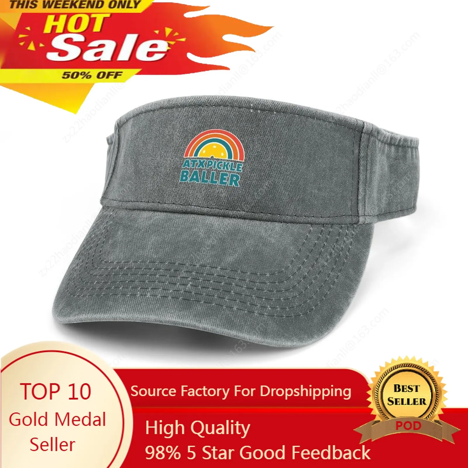 

ATX PICKLEBALLERS pickleball custom made Sun Visor Leaky Top Cowboy Hats Mens Womens Customized DIY Cap Empty Open Top Hat