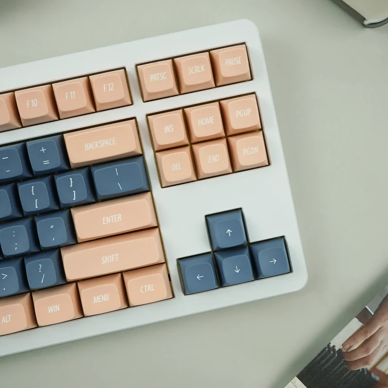 Retro Azul Teclado Mecânico Keycaps Rosa Vintage Keycaps Double Shot Custom Keycaps 137 Teclas Idobao eu - Imagem 4