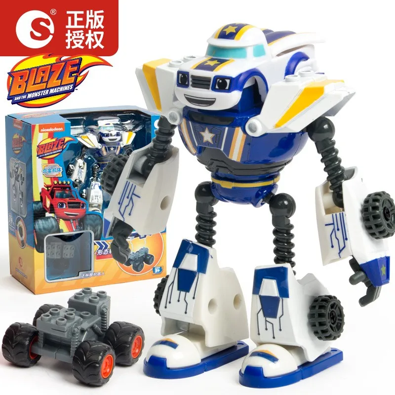 Blaze Monster Machines Anime Figure pour enfants, plastique, alliage déformé, robot, voiture, jouet, modèle de figurine d'action, jouets pour enfants, cadeaux de Noël