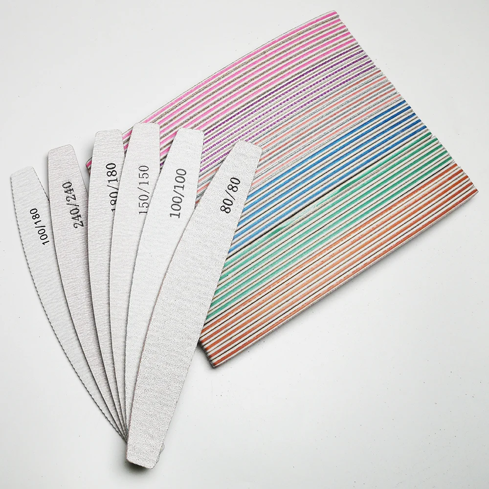 25pcs Half Moon Double-Sided Nail Files