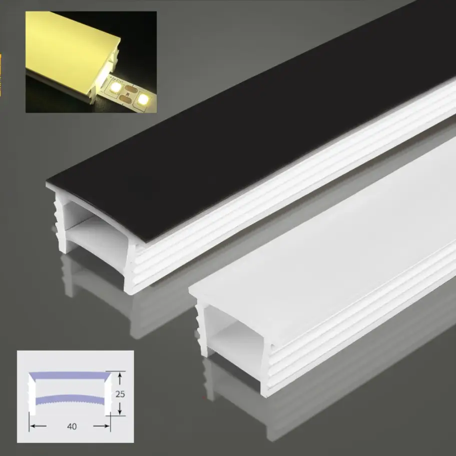 Recessed White Silicone Tube LED Neon Light Flexible Rope Channel Diffuser WS2811 WS2812B Outdoor Waterproof Ribbon Strip Lights image 1