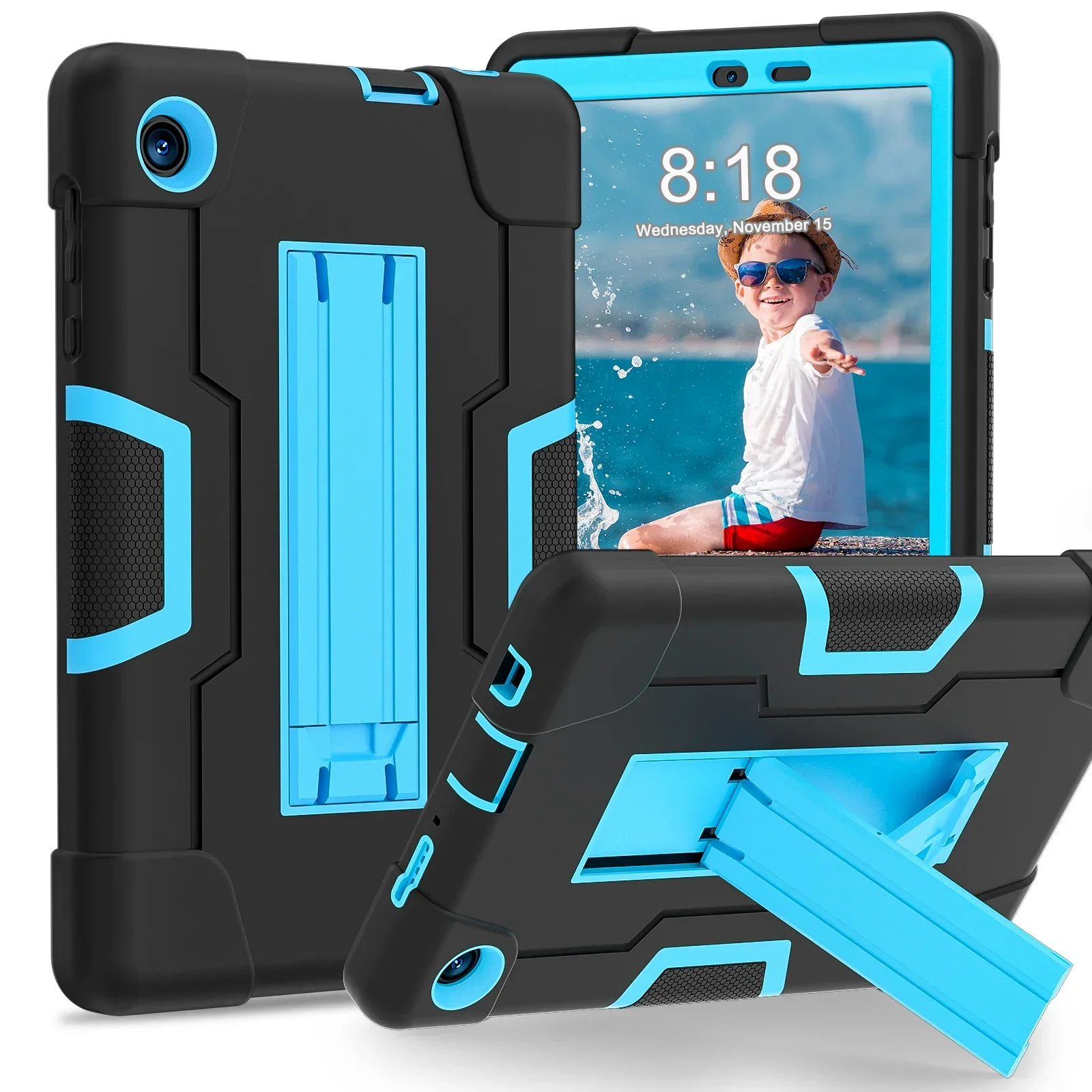 Rugged Shockproof Tablet Case with Built-in Kickstand and Pen Slot