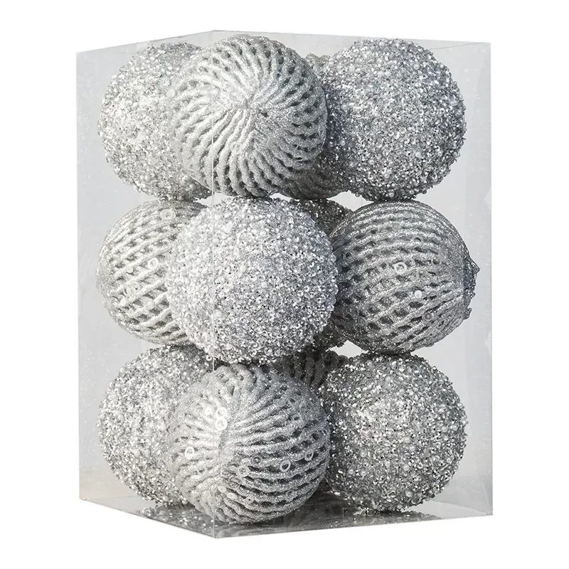 thumbnail image 1 of Adornos navideños de bolas de 10 cm, irrompibles, para árbol de Navidad, bodas, fiestas, vacaciones, 8 cm, 1 of 5