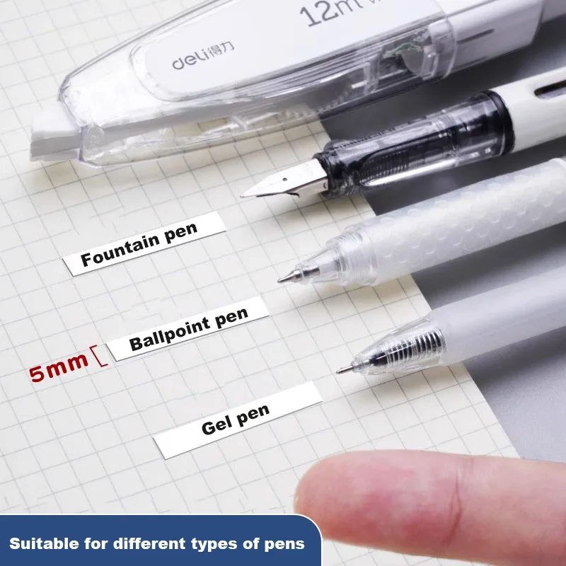 Correction Tape Press Set 5mm*12m Large Capacity Refill Replacement Stationery School Office Supplies Pen Style