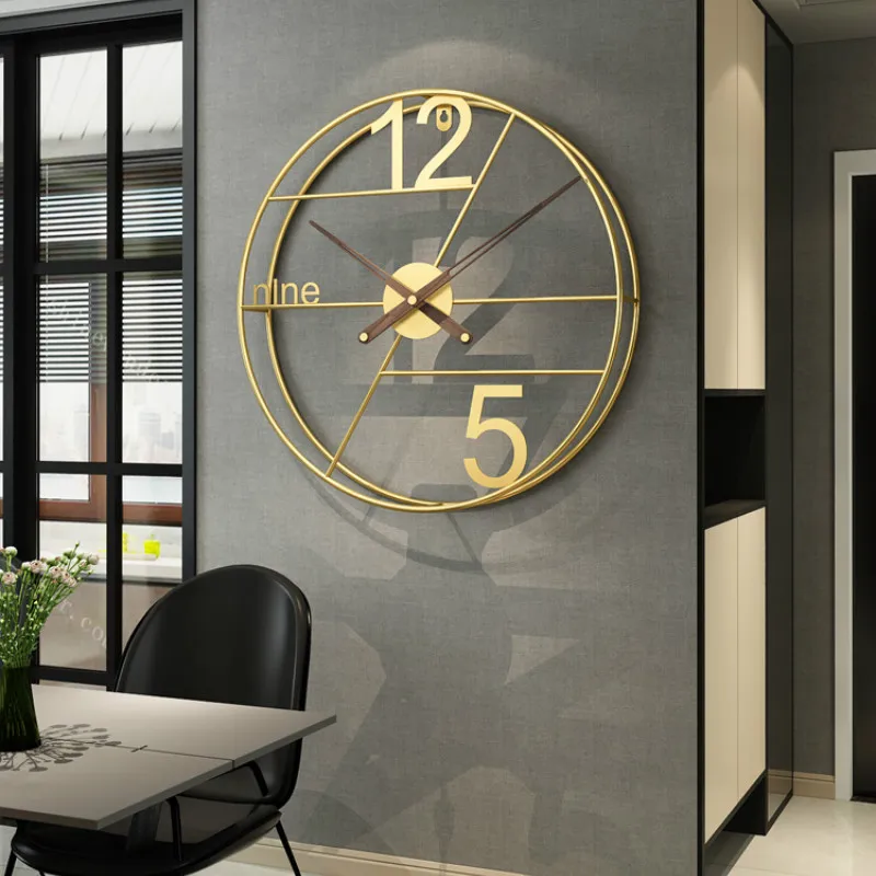 

Living Room Wall Clock Numbers Modern Design Giant Gold Big Wall Clock Luxury Creative Relogio De Parede Kitchen Decoration W6C