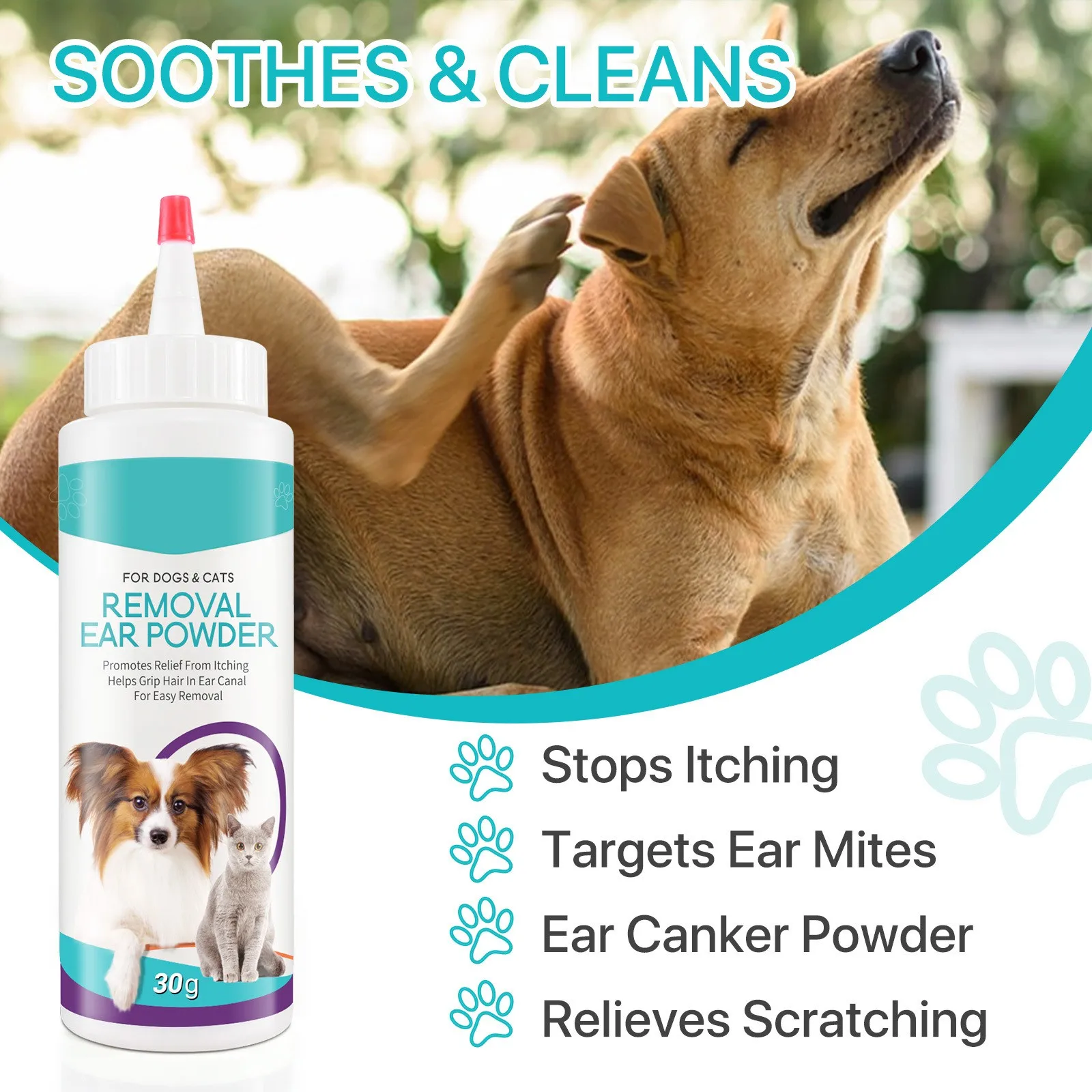 Ear Hair Removal Powder For Dogs Ear Hair Cleaning 30g Secure & Easy To Use Dog Harness High Quality ping