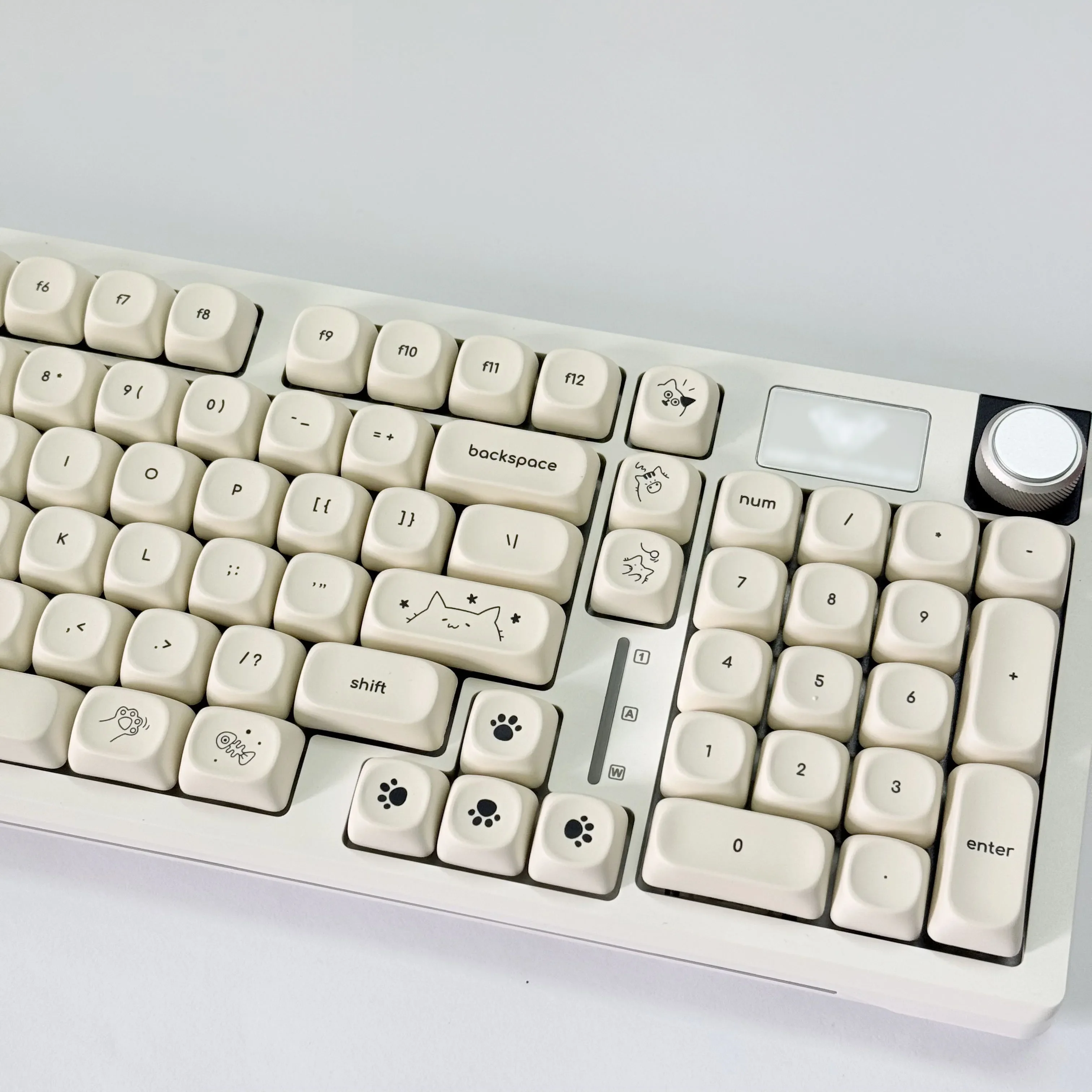 Milky Cat Hangul Keycap Moa Profile Minimalistische koreanische süße Tastenkappen mit Numpad für 60 % 65 % 75 % TKL 96 % 100 % mechanische Tastatur – Detail 5