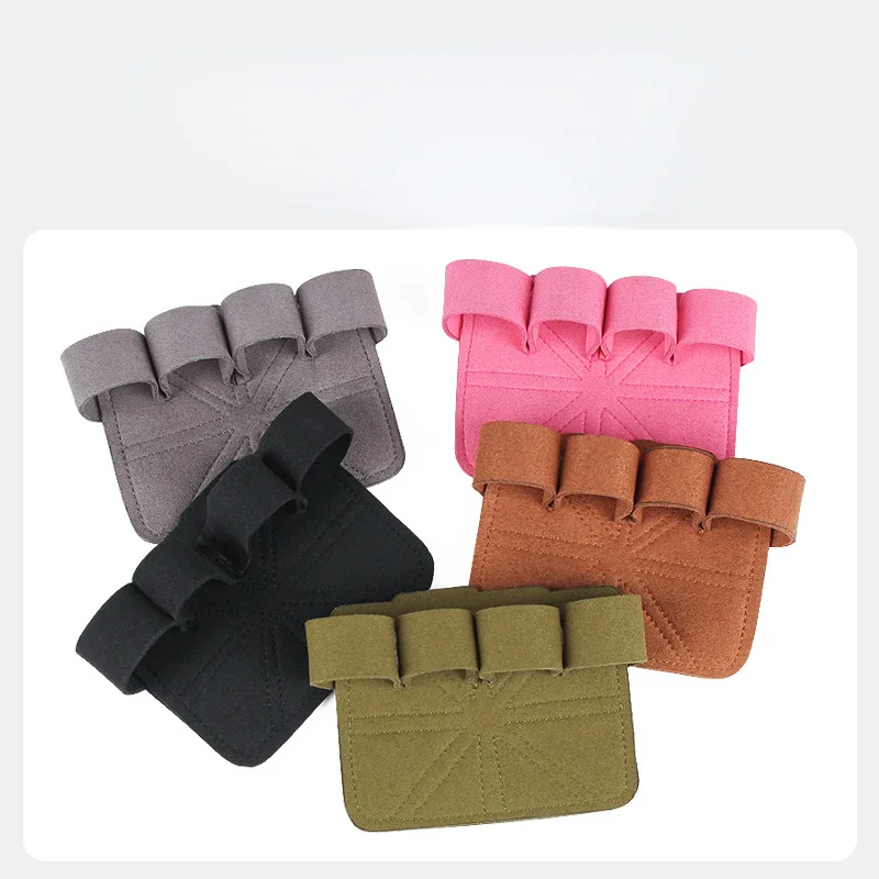 1 Pair Cowhide Leather Anti-Skid Weight Lifting Hand Guard Gloves Dumbbell Pull Up Grip Protector Pads Fitness Sport Home Gym