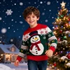 2-6Years Christmas Knit Sweater Winter Kids Cartoon Christmas Snowman Snowflake Pullover Autumn Boys Girls Sweater Warm Knitwear