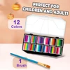 12 Colours Water-Soluble Rainbow Palette Children's Face Body Paint, Halloween Stage Makeup Body Paint Pigments Face Makeup 2