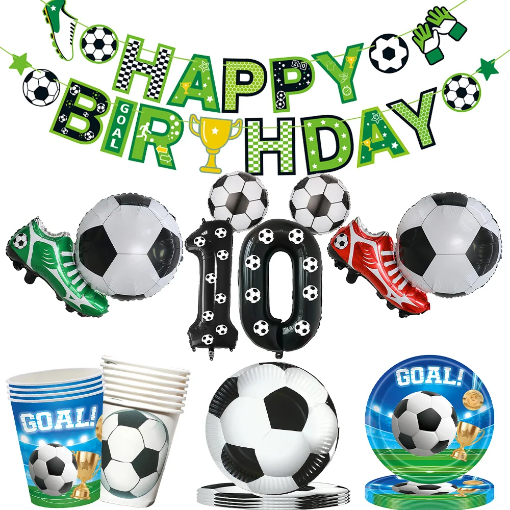 Fußball Geburtstag Ballonset Zahlenballons Fußball Party Banner Girlande Jungen Fußball Geburtstagsparty Dekoration