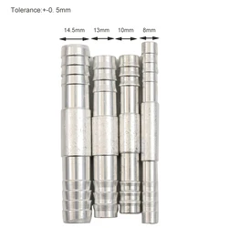 4pcs 8mm 10mm 13mm 14.5mm A/C Hose Barb Aluminum Pipe Fitting Connector Straight Splice Barbed Fitting #6 #8 #10 #12