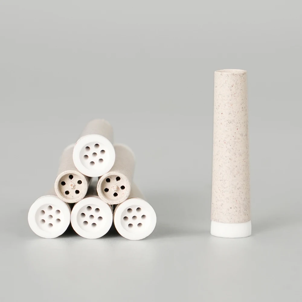 50Pcs Tobacco Smoking Pipe Filters 5.5-7mm Activated Carbon Tube Plastic Filter Ceramics Side Smoking Active Charcoal Tools 6