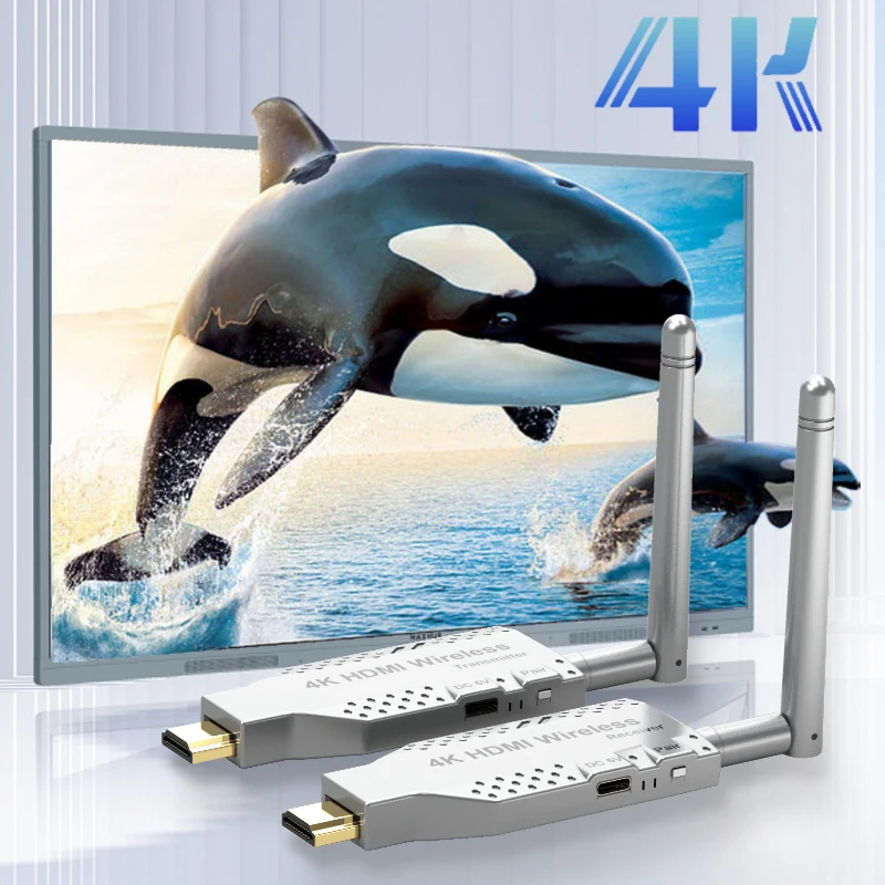 Transmisor y receptor hdmi inal mbrico 4k 1080p plug and play 5ghz 50m