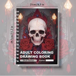 Skull - Themed Adult Coloring Book with Thick Paper - 1pc