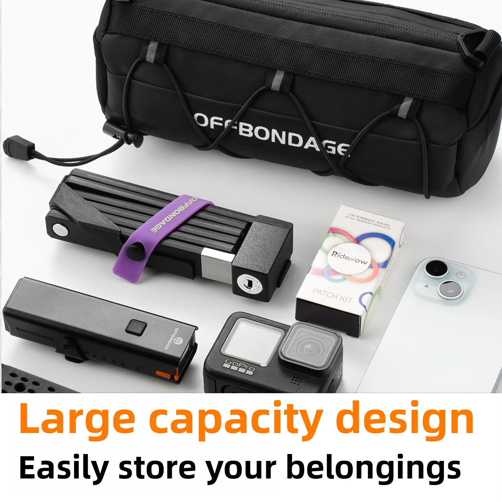 Bike Bag Portable Handlebar Multi-purpose Large Capacity Backpack MTB Road Cycling Frame Tube Elastic Band