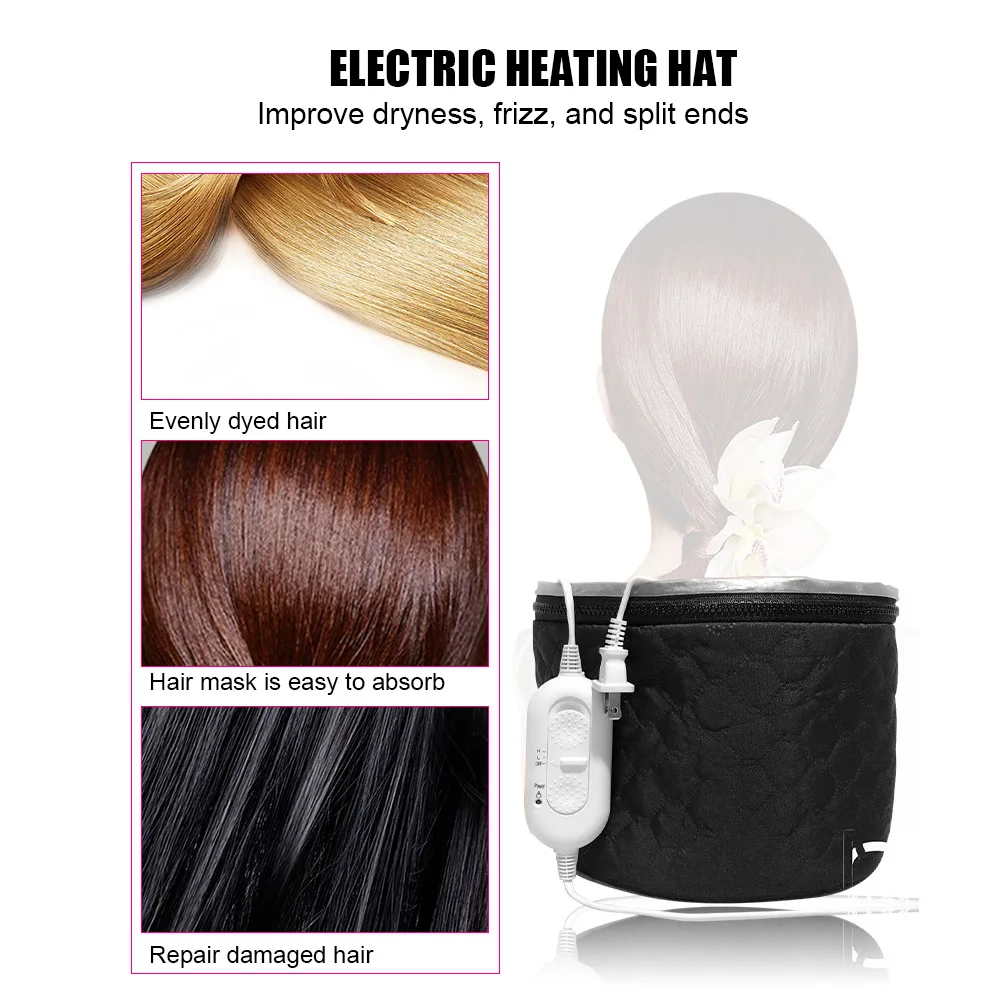 Hot Oil Treatment Hat Heating Hat Household Electric Heating Hat Adjustable Hot Oil Treatment Hat for Hair Care