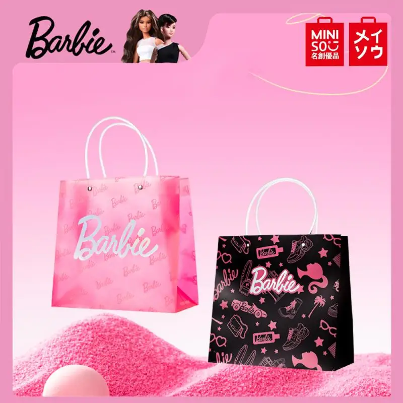 Nuovo Miniso Barbie Kawaii Paper Portable Gift Box Extra Large Capacity Durevole Cute Girl Y2K Confezione Regalo Confezione Regalo Shopping Bag